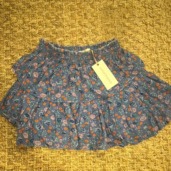 LoveShackFancy Blue Floral Mini Skirt - Picture 4 of 5